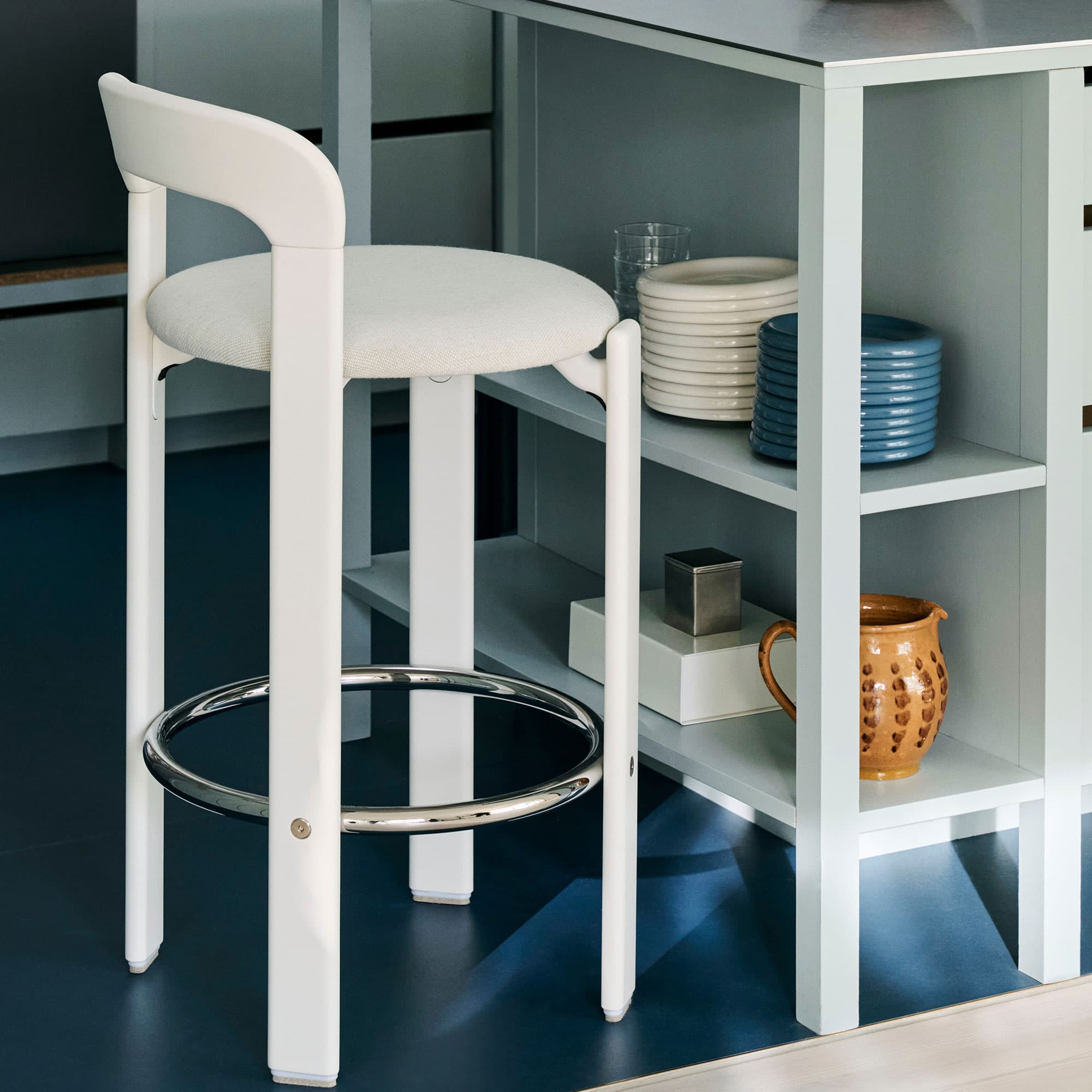Rey Bar Stool, Seat Upholstered